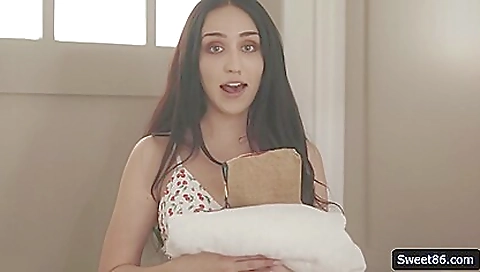 Sexy blonde babe fucks her tight pussy with a dildo