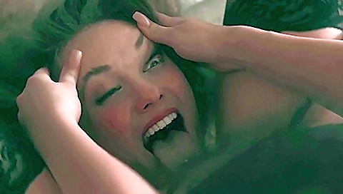 Slutty blonde with huge boobs and cum