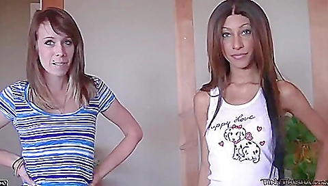 Sheaky lesbian orgy with a strap-on